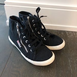 Superga hightop black shoes slightly worn